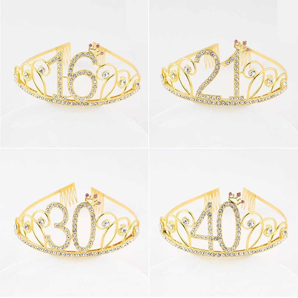 16 18 21th Verjaardag Prinses Tiara Kroon Hoofdband Bruids Haar Band Haar Accessoires Hoofdtooi Bruiloft Voor Vrouwen Anniversary 30