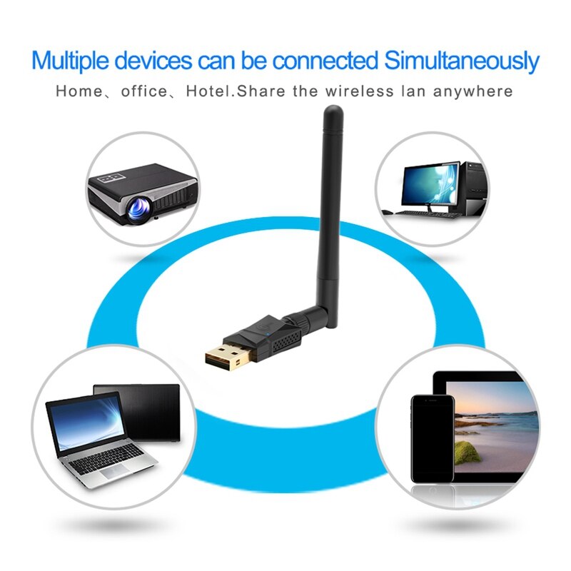 USB Network Card 600Mbps WiFi Adapter 2.4G/5.8G WiFi Receiver Transmitter for Pc Windows/MAC OS/Linux black