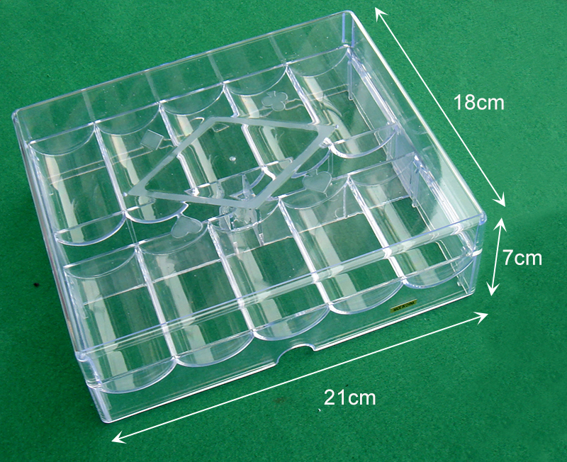 1pc Poker Chip Box Capacity 200pc for Dia.4cm Clear Holder with Lid