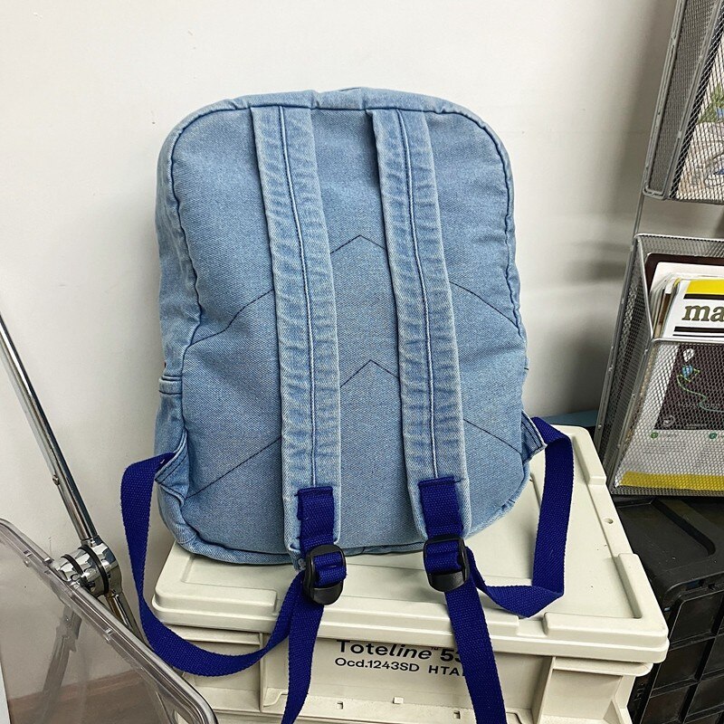 Denim Vrouwen Rugzak Retro Reizen Rugzak Grote Capaciteit Backbag College Student Schooltassen Voor Tiener Meisjes Rugtas