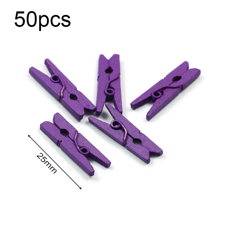 Clip de madera Natural de tamaño pequeño para decoración del hogar, 50 piezas, hoja de cama, foto, papelería DIY, de boda, navidad: green