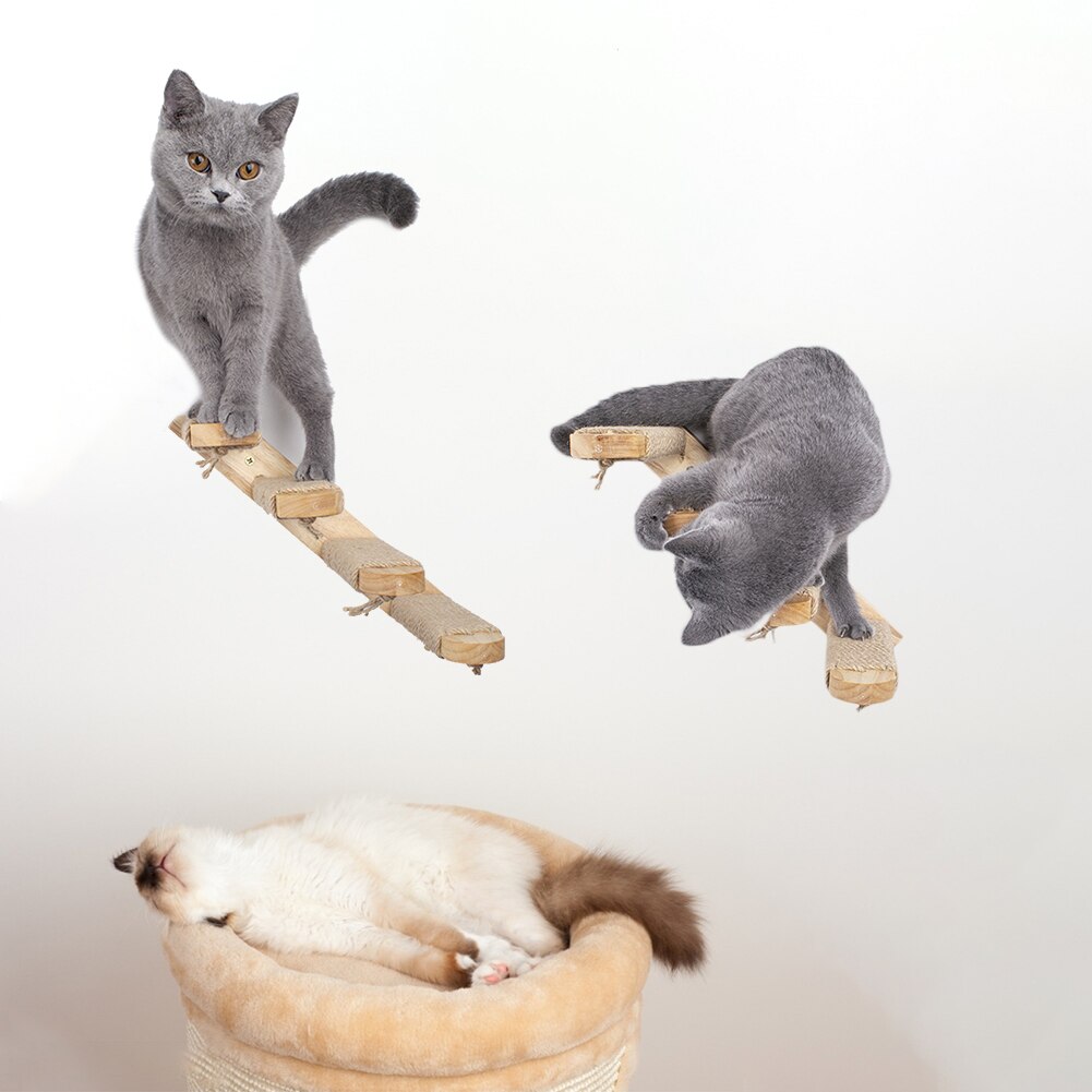 Cat Stair Steps Wall Cat Climbing Shelf Wall Mounted Cat Stair Ladder Pet Climbing Ladder Frame Pet Furniture Play House