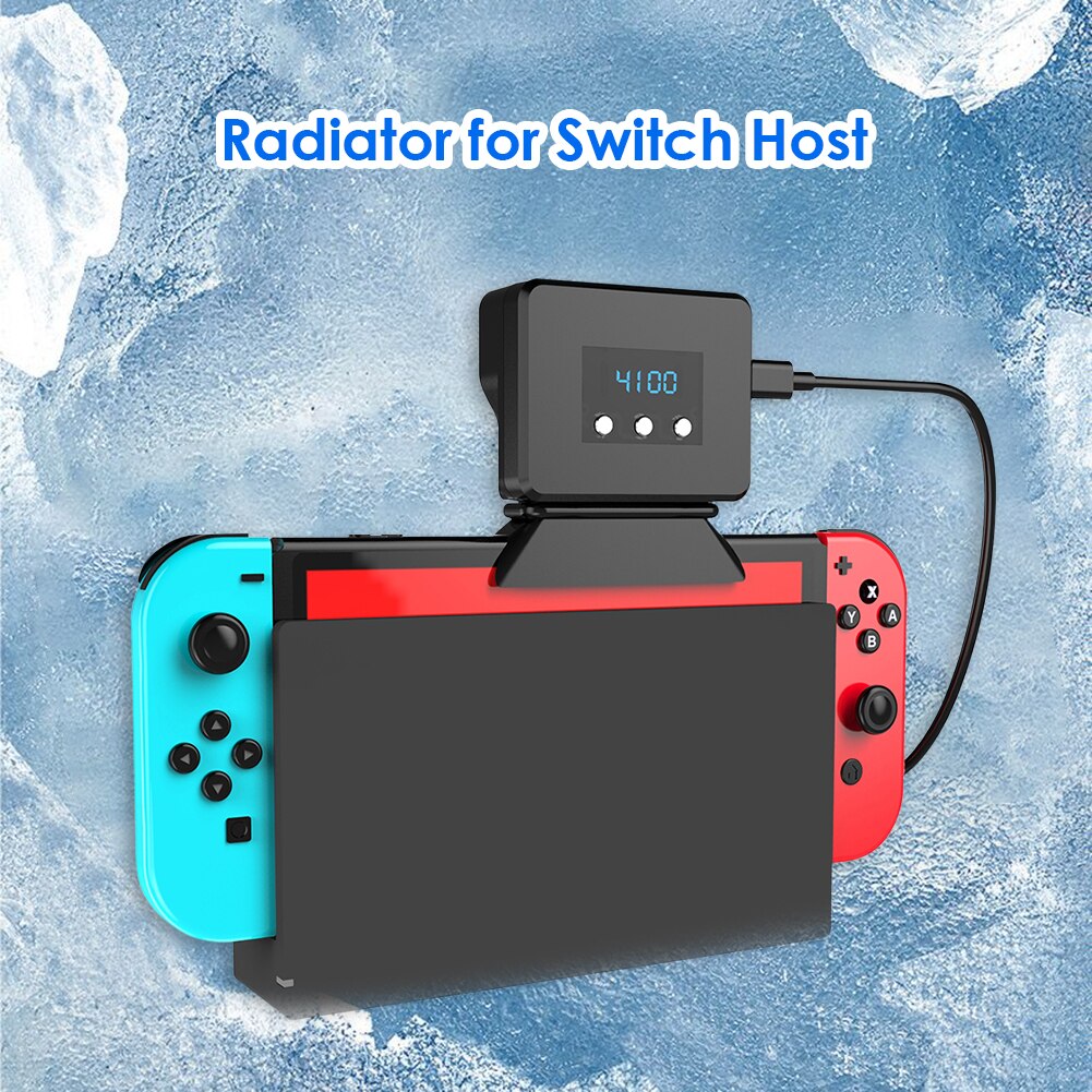 Cooling Fan for NS Switch External Turbo Pumping Cooler Radiator Base Heat Sink Temperature Display for Nintendo Switch Console