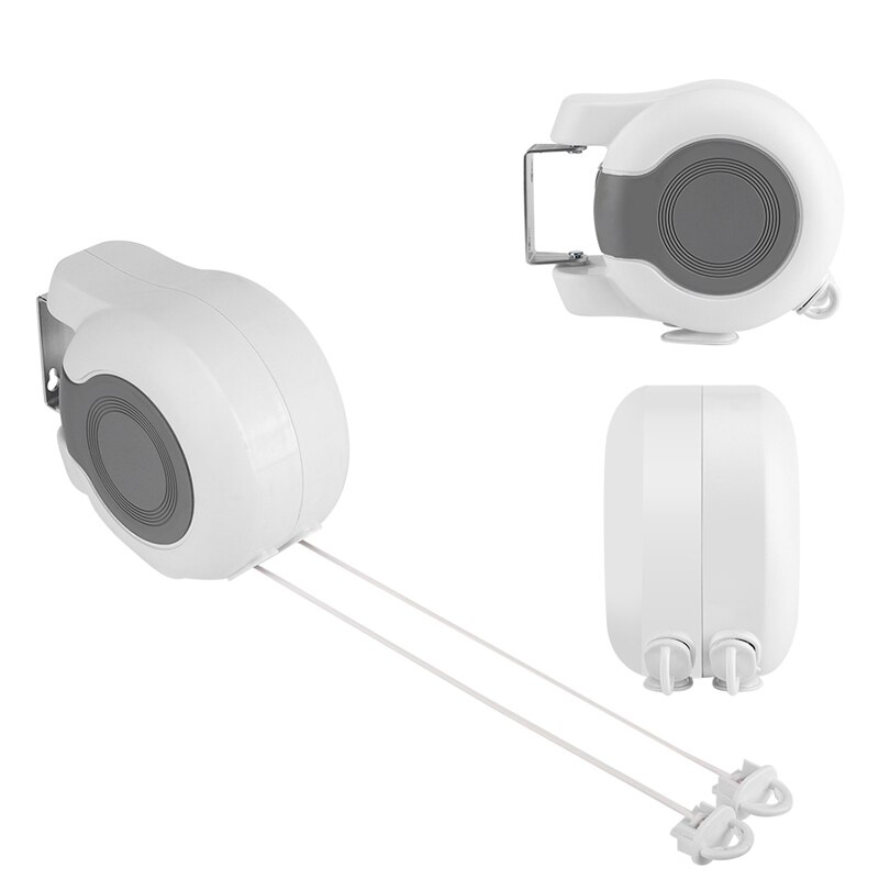 1 tendedero de cuerda retráctil para interior y exterior, soporte de pared para secado de ropa, organizador de ropa con ahorro de espacio