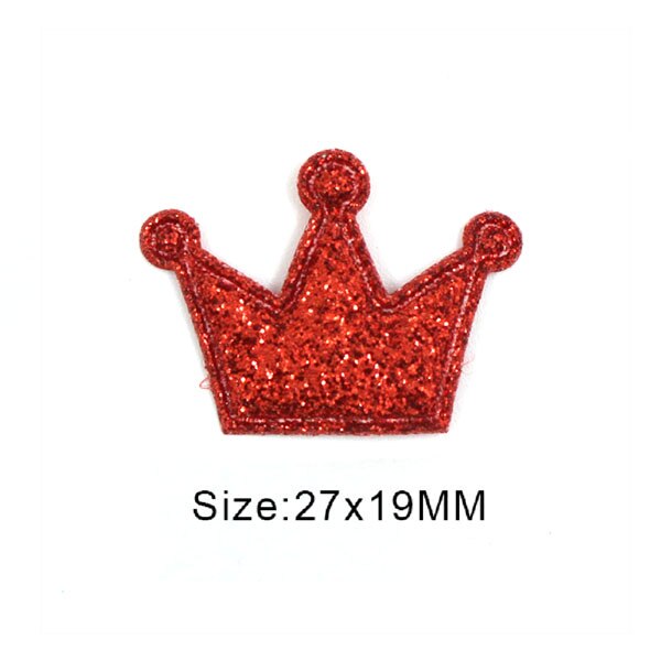 50 Stuks Glitter Gewatteerde Patches Kleurrijke Crown Bling Applicaties Sequin Patches Voor Kleding Diy Hoofddeksels Accessoires Bruiloft Decor: Small Red Crown