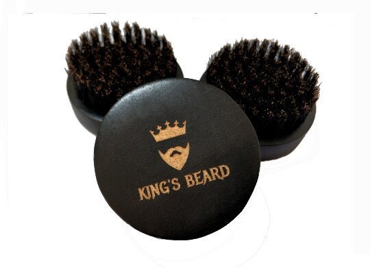 1 stk højkvalitets børste til mænds barberbørste vildsvinebørste naturtræ sort rund skægbørste