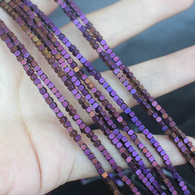 ¡Ematita natural muy brillante! Cuentas de hematita cuadradas facetadas de 15 pulgadas, para hacer joyas, pulseras y collares DIY