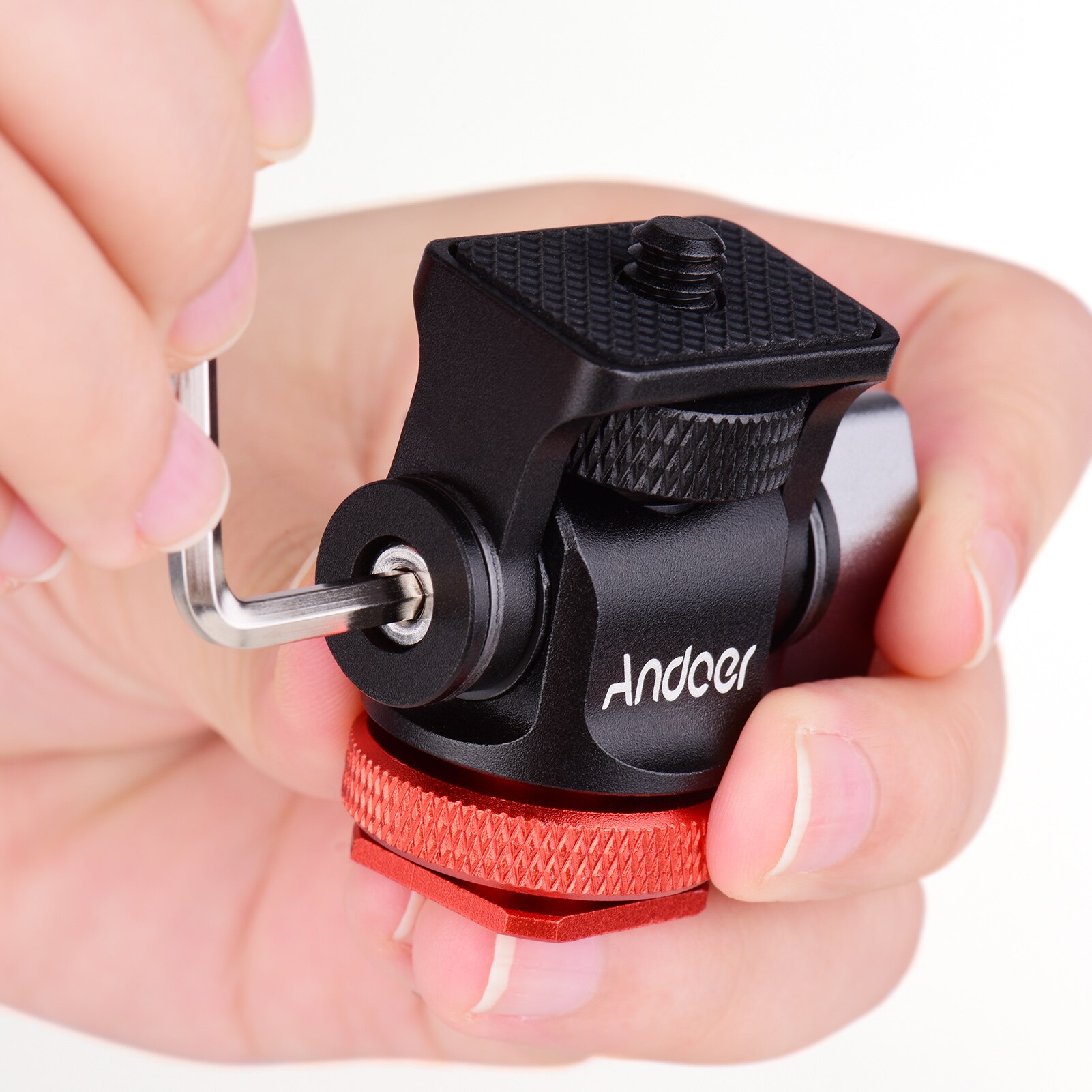 Andoer Mini Monitor Mount Tripod Head Cold Shoe Adapter 1/4 Inch Screw for Mounting Camera Monitor Flash Mic LED Fill Light