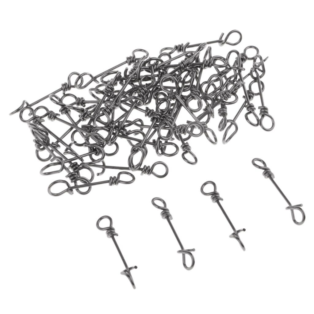 Set of 50Pcs Stainless Steel Fast Lock Fishing Fastach Clip Swivel Connector Fishing Accessories: 26mm