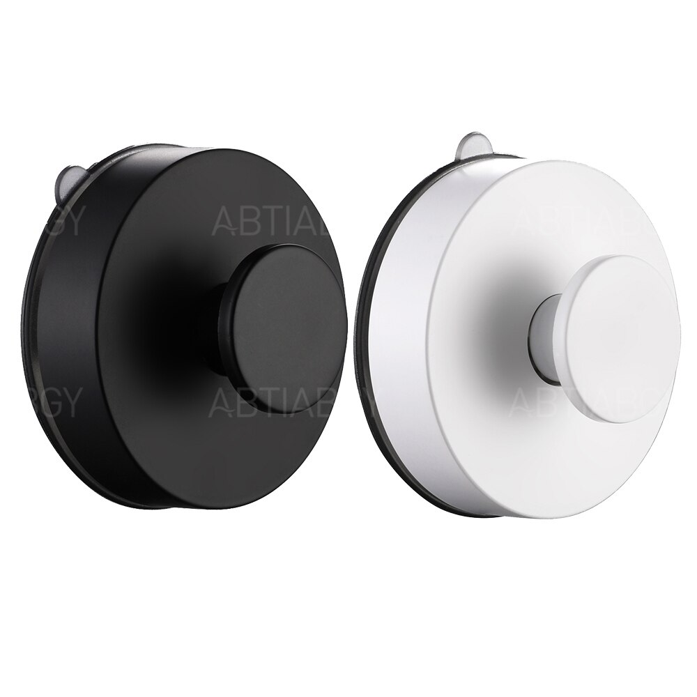 5KG Max Payload Strong Suction Cup Hook Reusable Wall Hooks Towel Hook Hanger For Bathroom Kitchen Home Decoration Black White: 2pcs Black and white