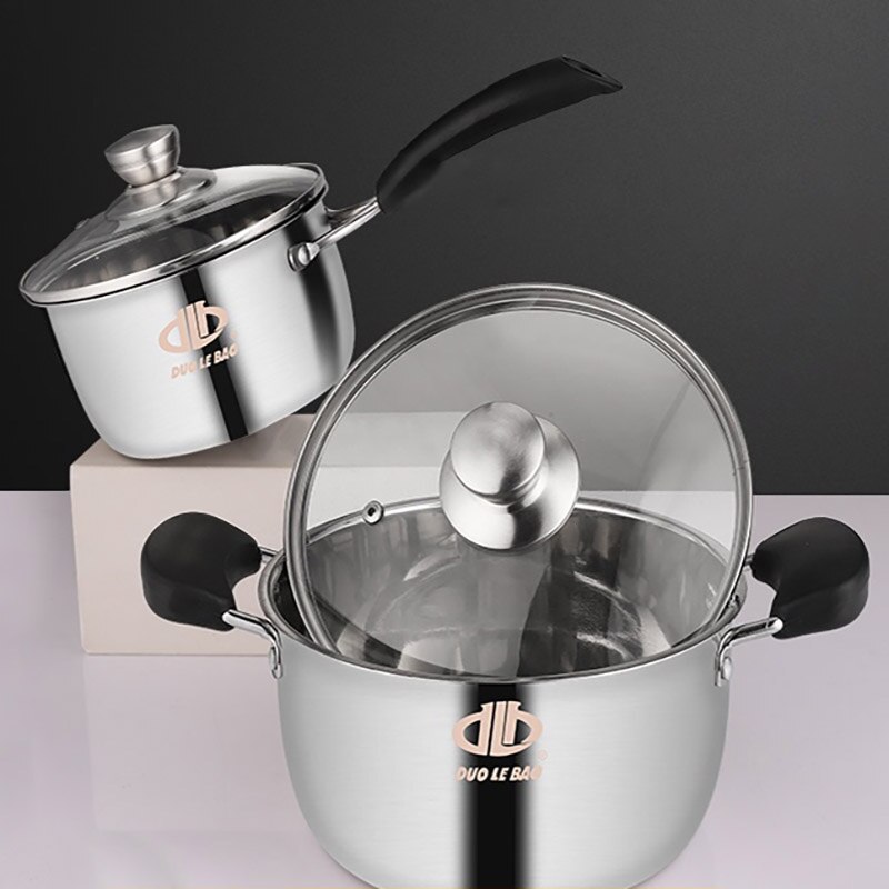 Stainless steel small milk pot, mini soup pot, porridge and instant noodle milk pot, induction cooker, gas universal