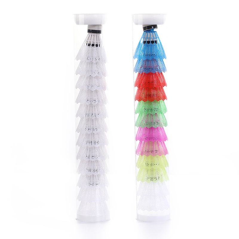 12Pcs Badminton Foam Ball Head Durable Plastic Shuttlecock Gym Training Supply 094C