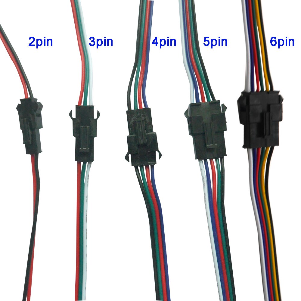 5 pairs 2pin 3pin 4pin 5pin 6pin JST LED Connectoren Mannelijke En Vrouwelijke Connector voor 3528 5050 WS2811 WS2812 LED strip Tape licht