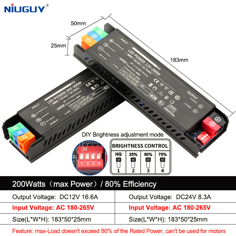 LED-Beleuchtungstransformator Ultradünn AC100-265V zu DC 12V 24V 60W 100W 200W 300W 400W Neuer LED-Treiber mit einstellbarer Spannung: Blau / 230V