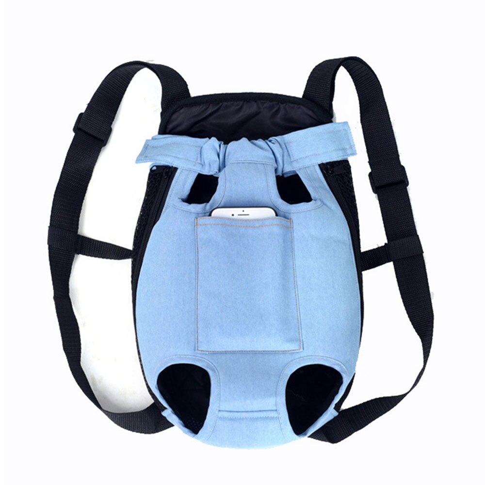 Mochila porta perros con patas para cachorros, bolsa de viaje para gato, manos libres para caminar, senderismo, bicicleta y motocicleta: light blue / XL