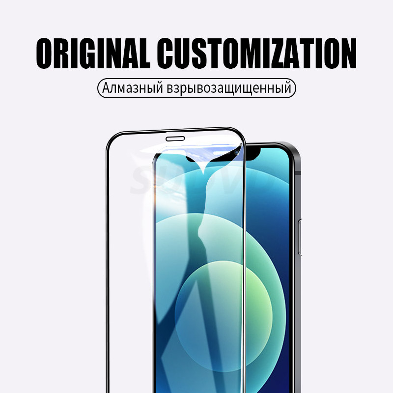 2 Stücke Volle Abdeckung Schutzglas Auf iPhone 11 12 Profi Max XS XR 7 8 6s Plus SE Displayschutzfolie Für iPhone 12 Mini 11 Profi 7 Glas