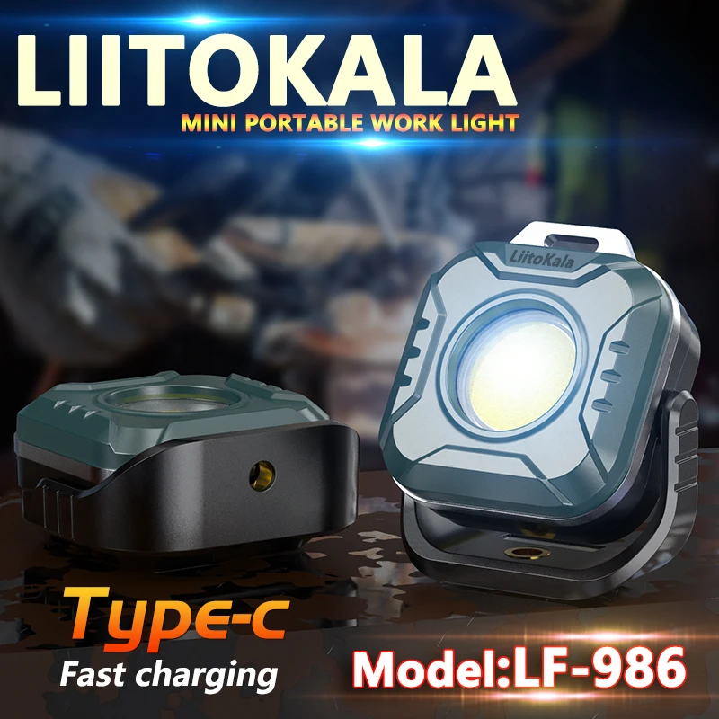 Liitokala lf -986 multifunksjonell utendørs camping mini bærbar arbeidslampe kolbe ledet perler 500lm 5.7w type-c frakt: misligholde tittel