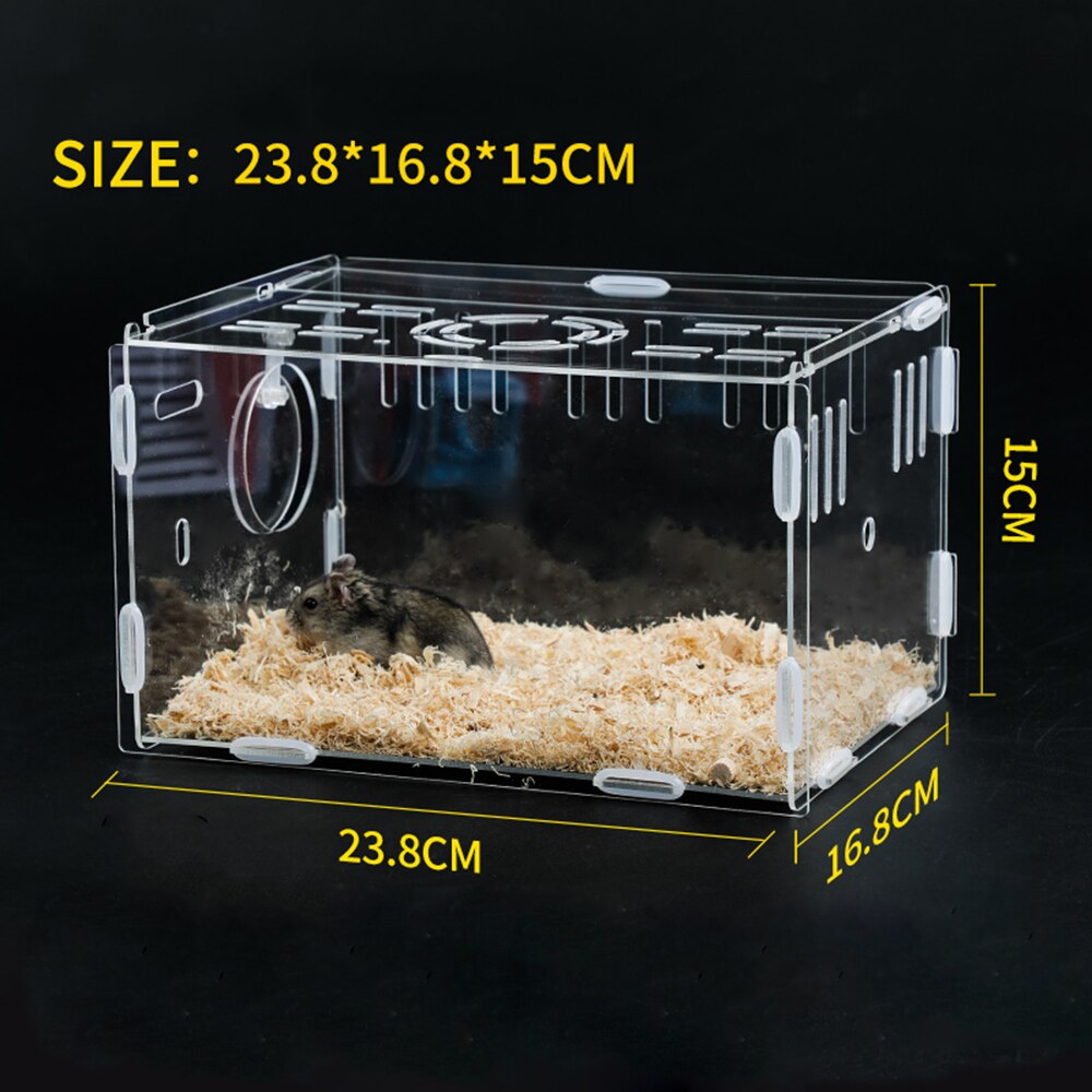 Jaula de hámster transparente Casa de acrílico puede conectar baño Sauna bañera pequeña mascota hámster accesorios casa: Default Title