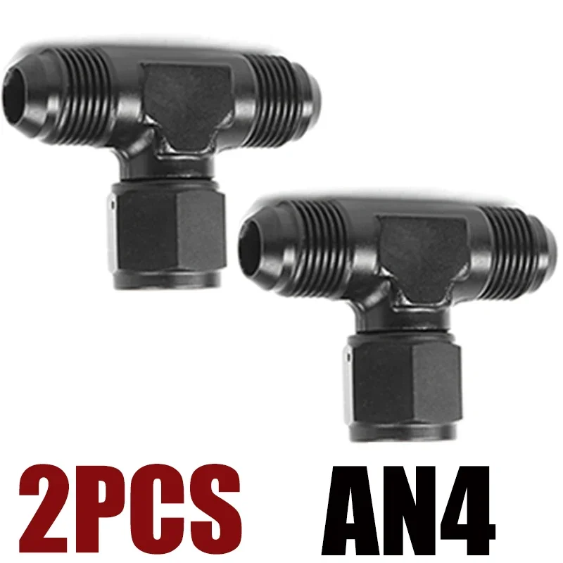 2x an4 an6 an8 an10 an12 universelle t-koblinger til slange i aluminium, hann-hann, hunn-t-kobling på sidegjengeadapter: Hvit