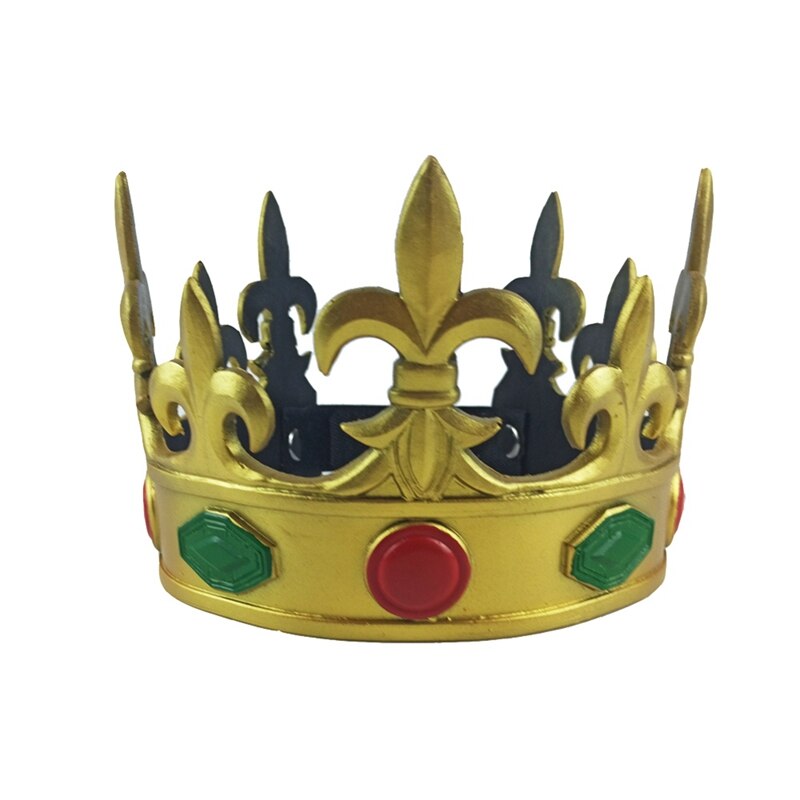 Halloween Royal médiéval couronne bandeau médiéval roi couronne coiffure fête mascarade photographie accessoires Cosplay décoration: Red green gold