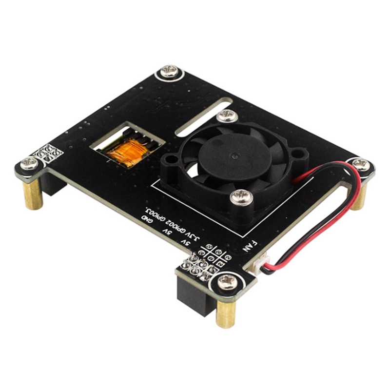 JABS POE HAT For Raspberry Pi, IEEE802.3Af Standard, 5V 2.4A Output And 25X25mm Cooling Fan For Raspberry Pi 3B+/4B