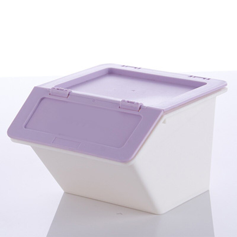 Good Healthy Desktop Plastic Storage Box Stationery Holder School Office Supplies Storage Box with Cover Stackable: Purple