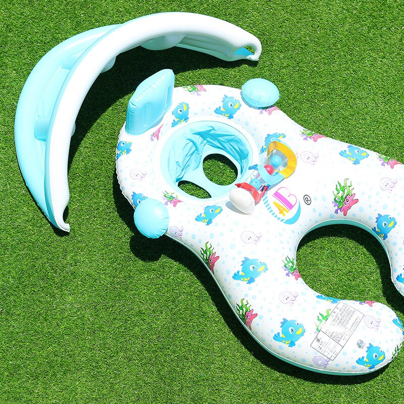 Anneau de natation Portable pour bébé, avec sous-ombrage, pour mère et enfant, anneau de sécurité gonflable