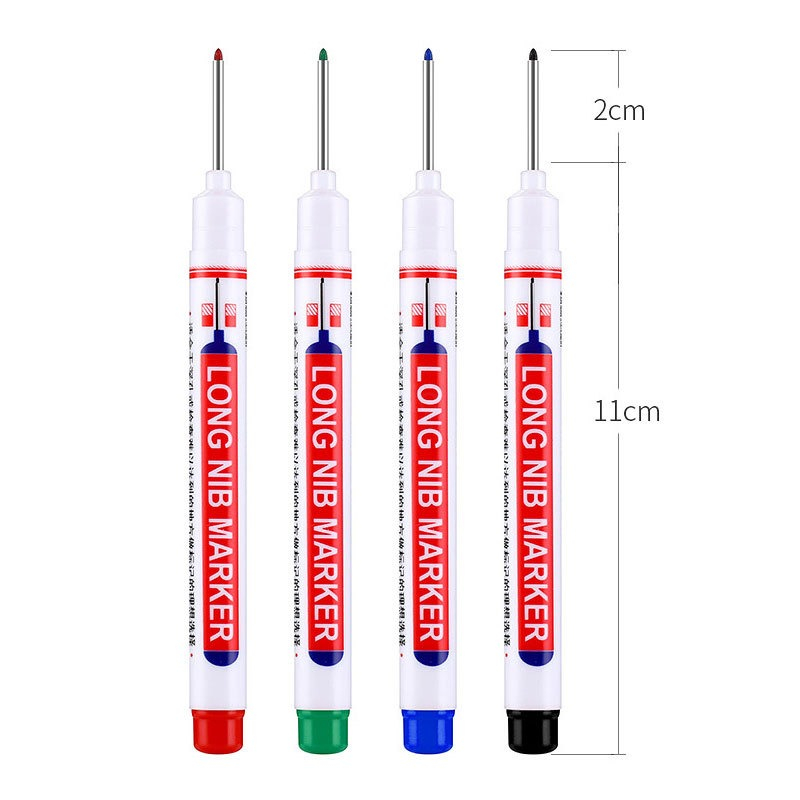 Haile Deep Hole Long Nib Multi-Purpose Marker Pens Waterproof Mechanical Carpentry Bathroom Woodworking Construction Marking Pen