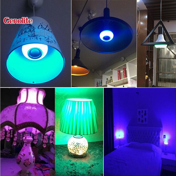 E27 Smart RGB RGBW Draadloze Bluetooth Speaker Lamp 220 V 12 W LED Lamp Licht Muziekspeler Dimbare Audio 24 toetsen Afstandsbediening