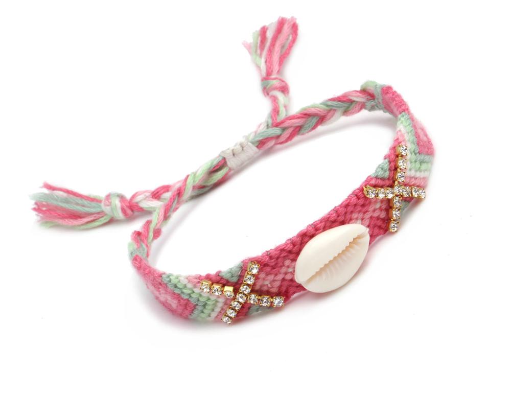 Licht Rosa Weiß Blau Bunten Tasse Kristall Woven Freundschaft Armband Frauen Männer gefertigt Handgenäht Stickerei Floss Schmuck Ihre