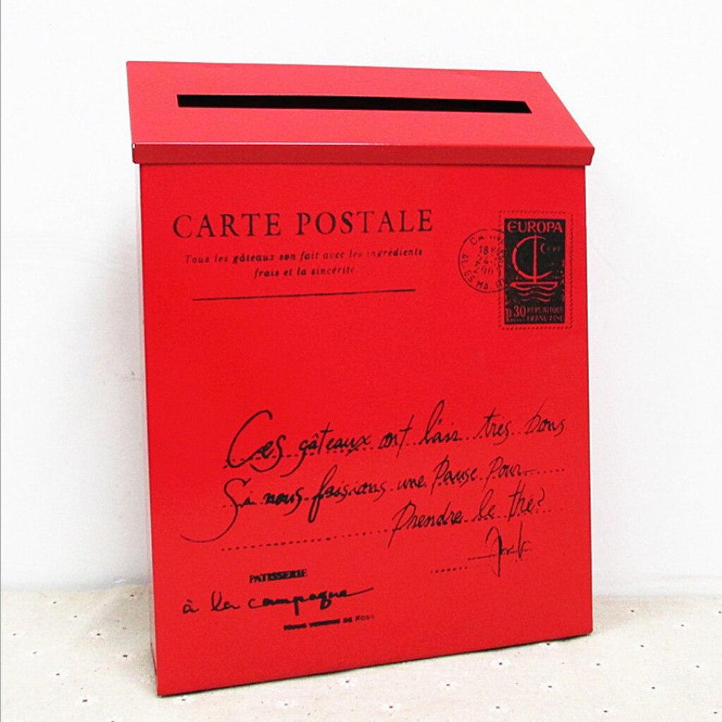 Vintage amerikansk udenfor brevkasse brevpost postkasse postkasse vægbeslag hjemme hoveddør: Rød