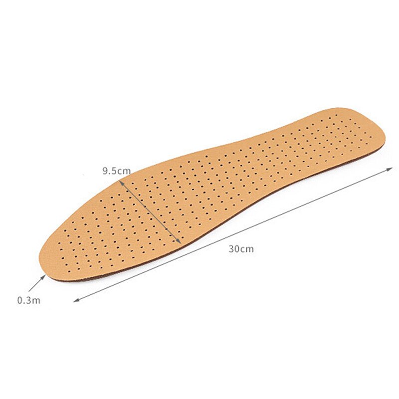 1 par pu lær kvinner menn komfortable innleggssåler pustende innleggssåler setter flat bue deodorant pad
