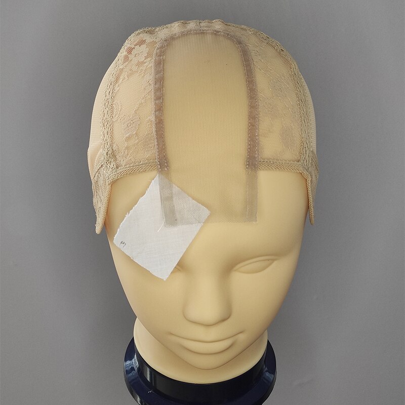 2X4 Lace-closure-wig-caps for making closure wigs chinese-swiss-lace closure wig caps: blonde M 54cm
