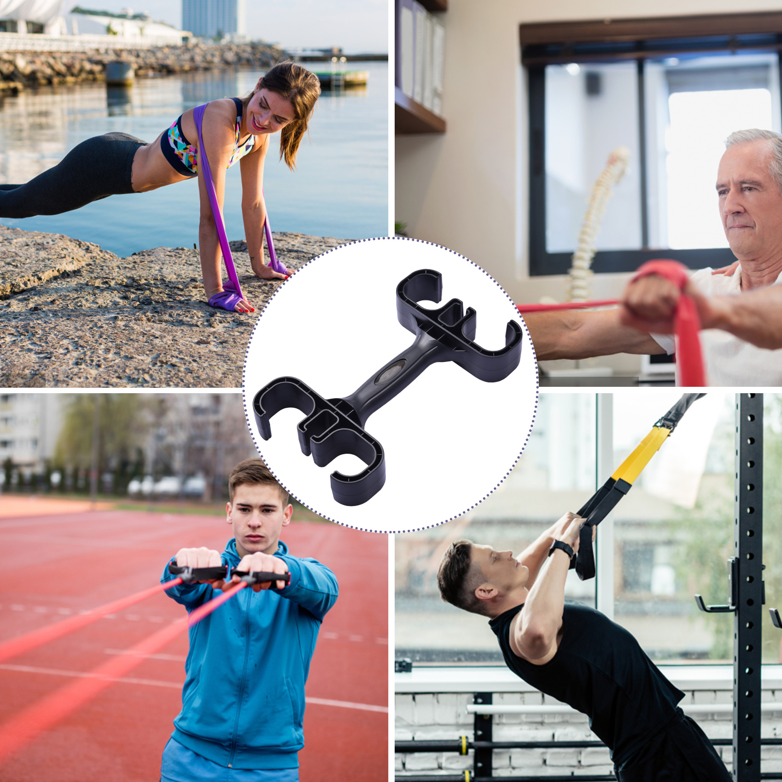 Gymgrepp motståndsband handtag fitness halkfri grepp magträningsutrustning grepp för yoga fitness