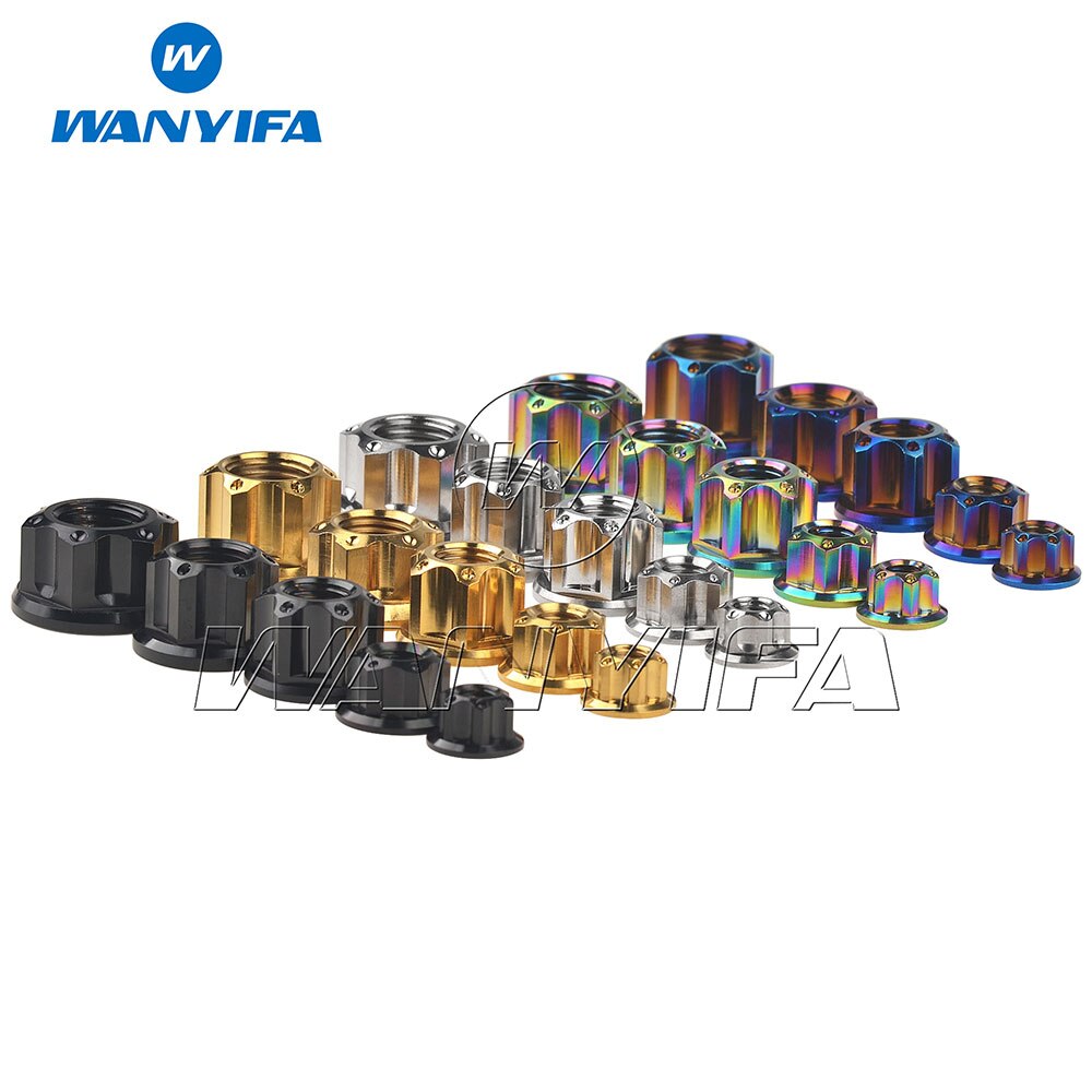 Wanyifa-tuercas de titanio Ti M6 M8 M10, tornillos de tuerca con reborde para accesorios de bicicleta