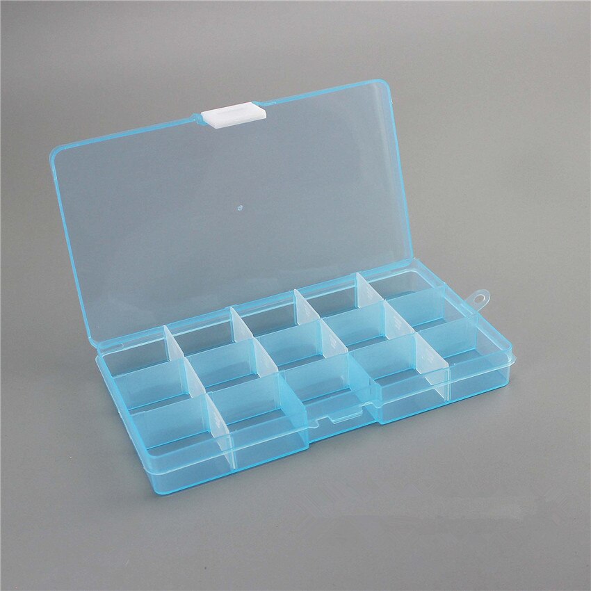 1Pc 15 Slots Milieuvriendelijke Plastic Vierkante Huishouden Opbergdoos Case Oorbel Sieraden Container Thuis Organisator Kleurrijke Doos: A
