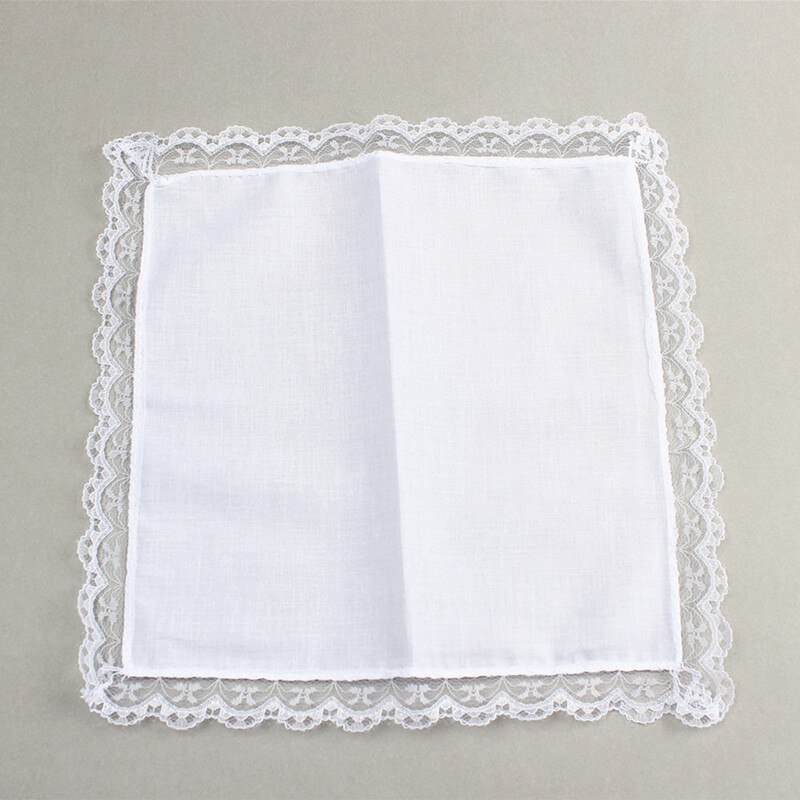 40*40cm fazzoletto da donna in cotone bianco Graffiti tasca quadrata gentiluomo morbida striscia tasche quadrate fazzoletto suora: Lace