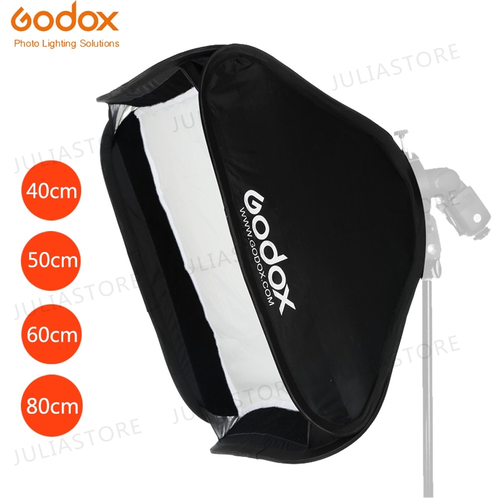 Godox 40x40cm 50x50cm 60x60cm 80x80cm Opvouwbare SoftBox Speedlite flash Softbox voor S-type Beugel fit Bowens Elinchrom Mount