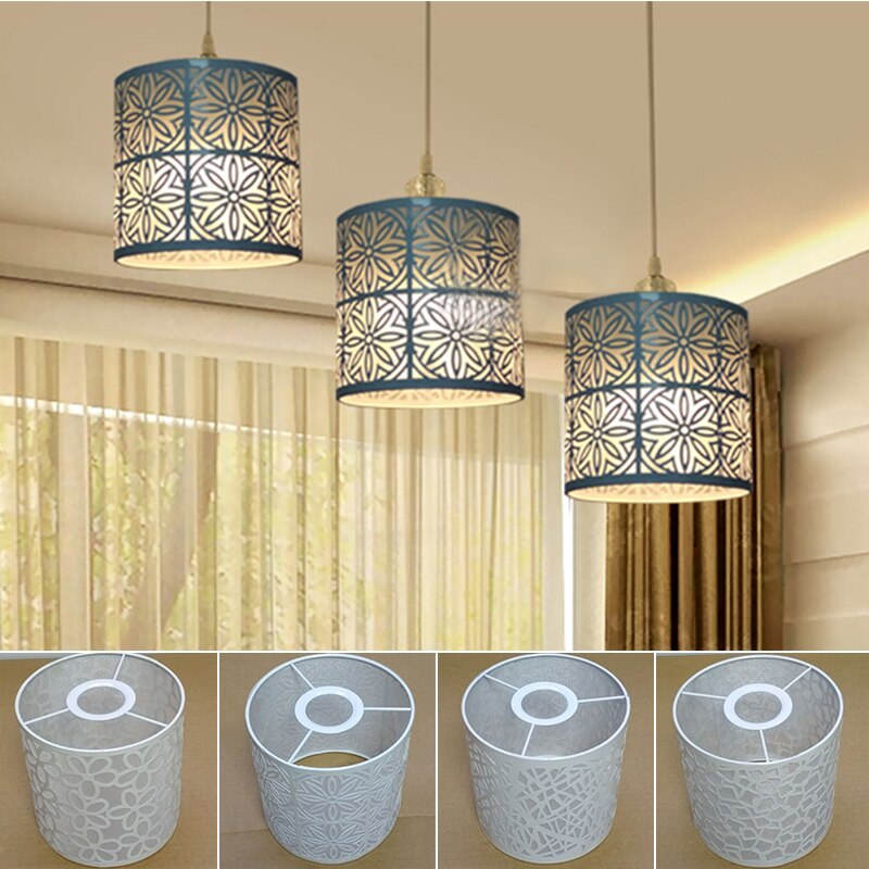 1pc 14*14cm järn + pvc lampskärm blommigt bord / tak taklampa skärm lampskärm lampskydd vit för hem restaurang kafé