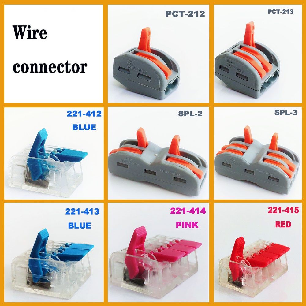 Draad connector Terminal connector wire terminal blok universele power connector elektrische mini snelle plug in connector