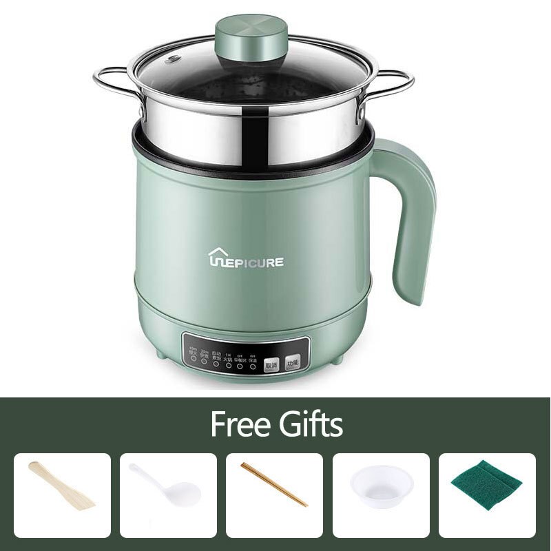 Electric Cooker Multi Rice Cooker Non-stick Pan 110V/220V Samll Pot Household Cooking Machine US/EU Plug: Upgrade Green-2 / US