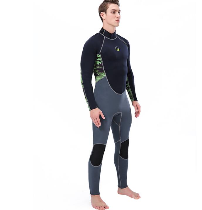 SLINX combinaison homme 2mm néoprène haute élasticité Anti-UV garder au combinaison de plongée pour la plongée en apnée surf voile plongée: Green Camo / S