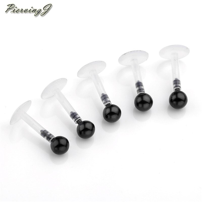 durchbohren 8mm einstellen, 5 stück lippenpiercings , 16g acryl-stifte , 1/4 -zoll-edelstahlkugel, Monroe-lippenpiercing, labret-Ring, körperschmuck , 6mm stifte
