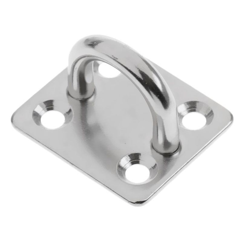 304 Stainless Steel 5mm Thick Ring Square Sail Shade Pad Eye Plate Boat Rigging 4pcs