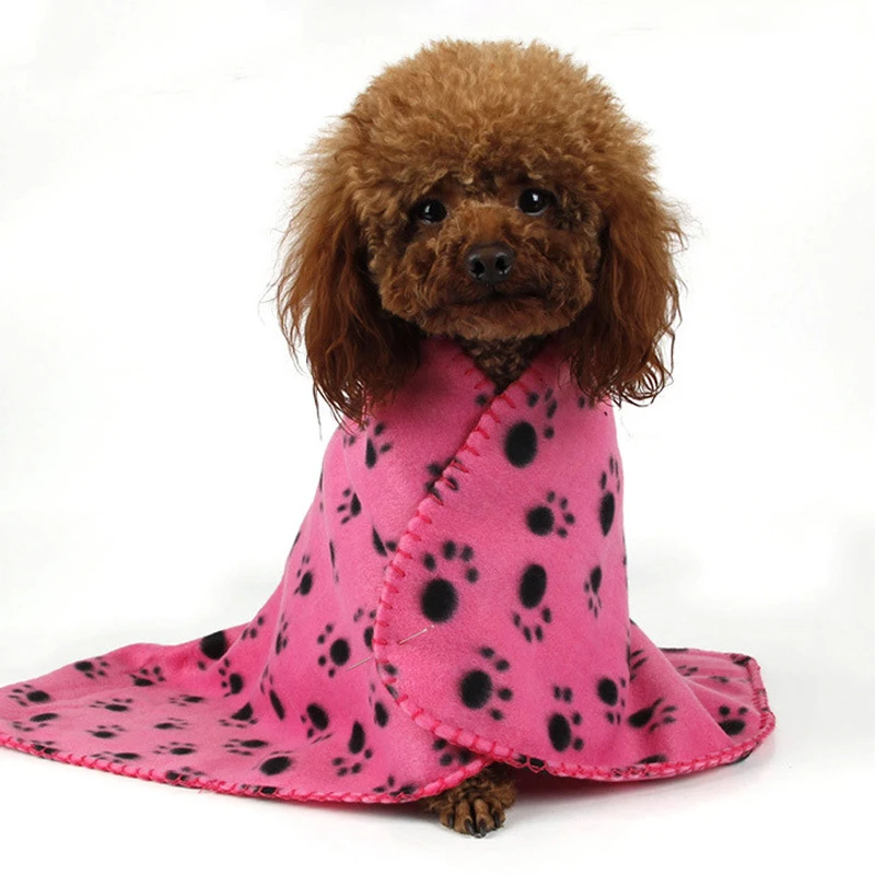 Koce dla zwierząt z nadrukiem łapy, miękkie koce z polaru, mata robić spania, pokrowiec na kociaki i inne małe zwierzęta, 28x39 cali