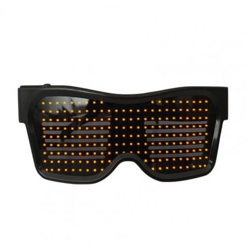 Electronic Bluetooth Luminous Glasses with LED Light Birthday Party Club Props Electronic Bluetooth Luminous Glasses: Yellow