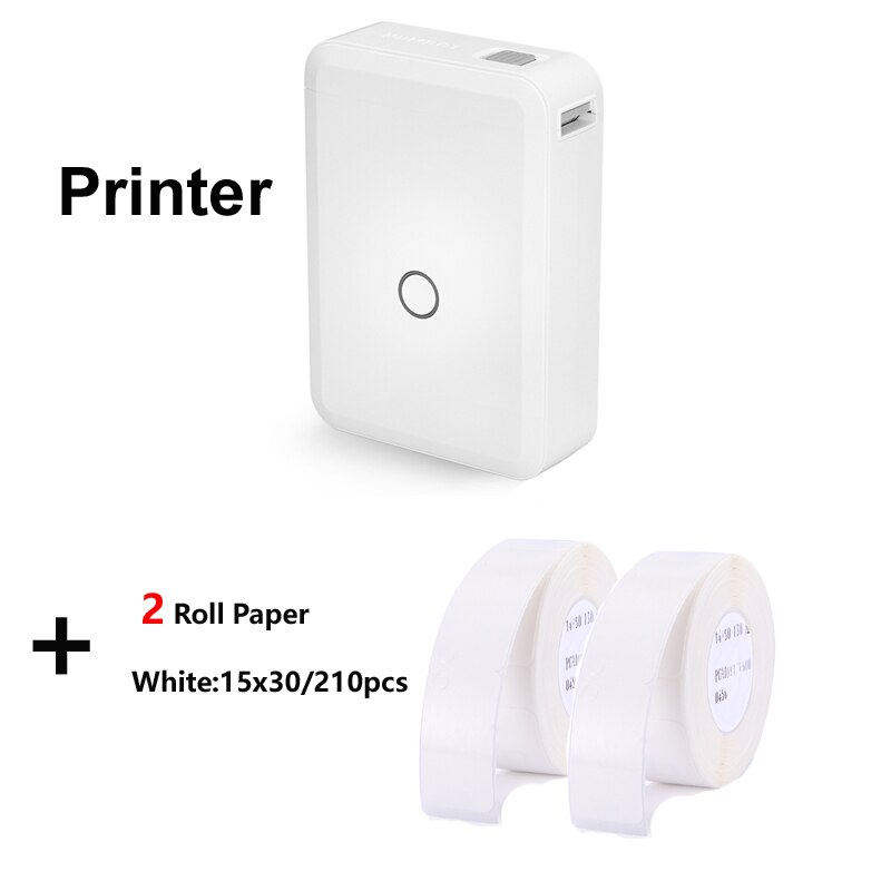 Niimbot D11 D110 Label Printer Mini Draagbare Pocket Geen Inkt Label Maker Voor Mobiele Telefoon Home Office Gebruik Print Met naam: add 2rolls 15x30