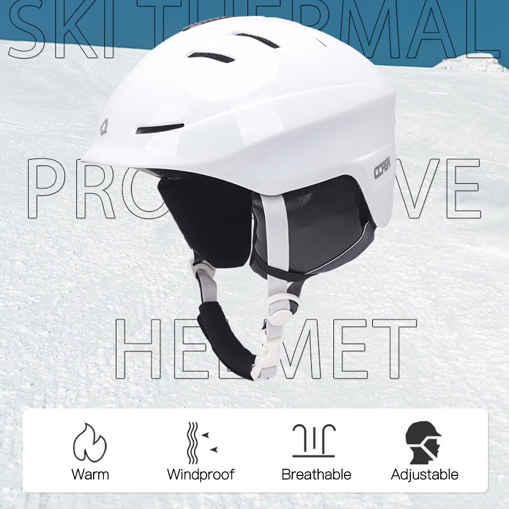 Casco da sci con fodera rimovibile e copri orecchie casco da Snowboard regolabile uomo donna casco da neve in-muffa