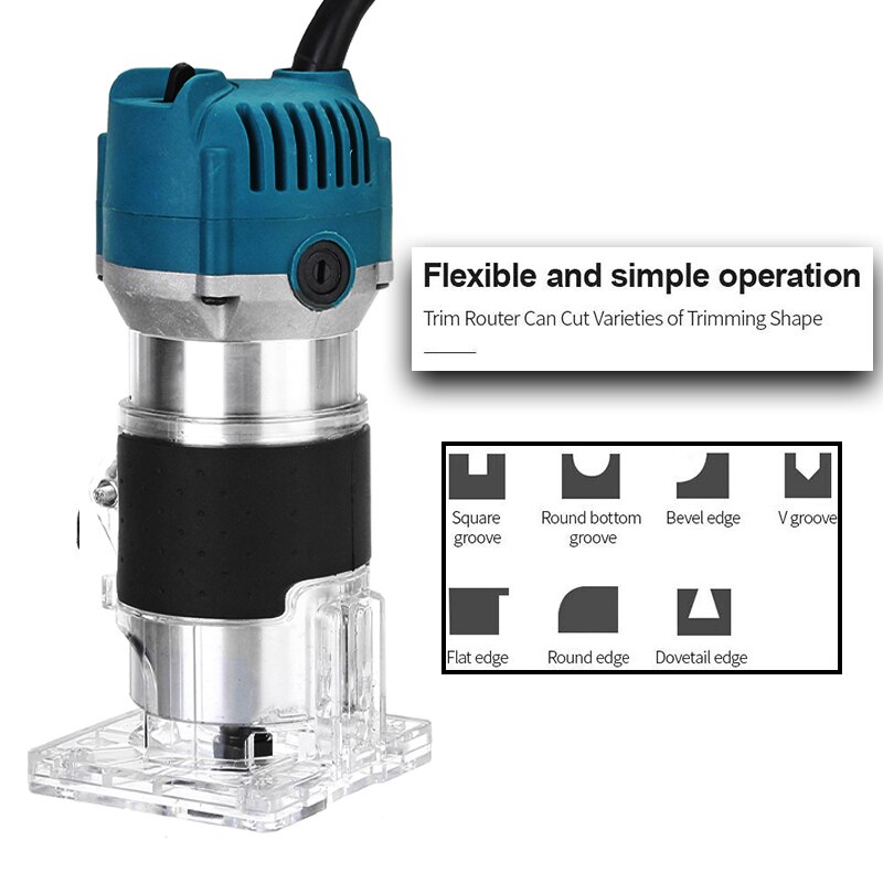 3000W Wood Electric Hand Trimmer 220V Woodworking Engraving Slotting Trimming Hand Carving Machine Wood Router Joiners Set