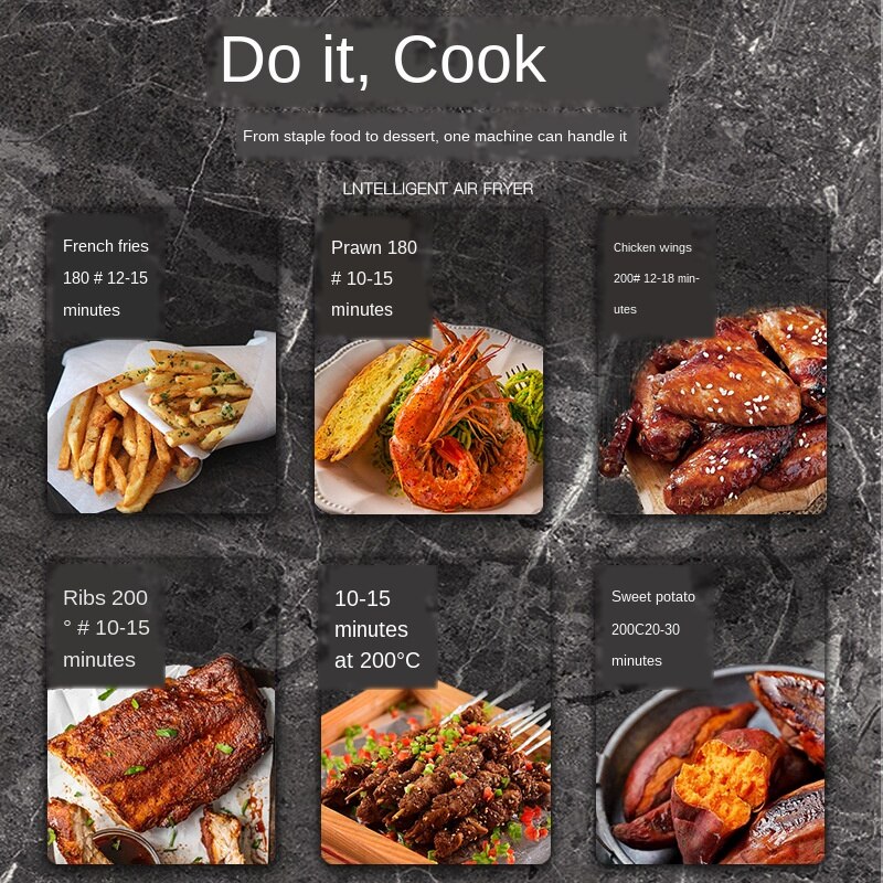 Air Deep-Fried Pot Deep Frying Pan Deep-Fried Pot Electric Oil-Free Air Fryer Deep-Fried Pot Household Mass Multifunctional